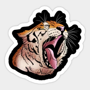 Tiger Yawn Sticker